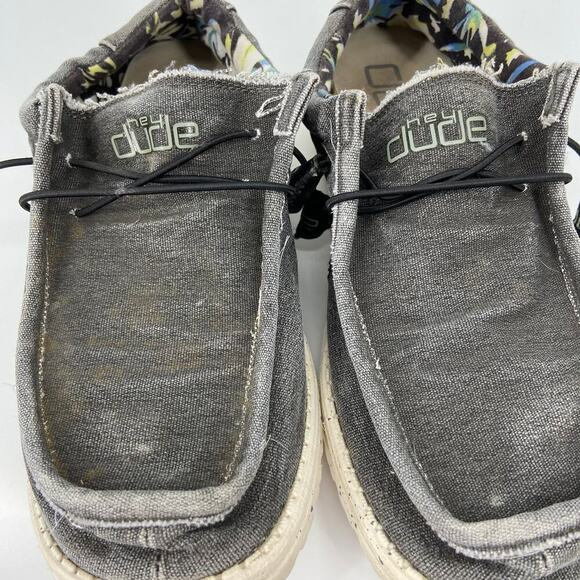 Hey Dude Wally Stretch Loafer Slip On Comfort Sneakers Gray Men's Size 11 - Picture 7 of 12